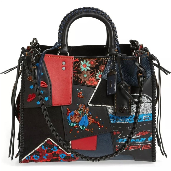 Coach Handbags - Coach Rogue 30 Embellished Patchwork SatchelF89532
